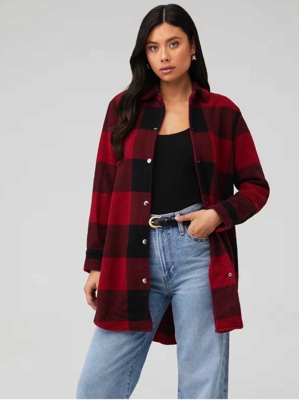 BB Dakota Plaid Shacket Jacket - Women's Cozy Button-Up Coat